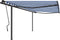 vidaXL - Luifel - handmatig - uittrekbaar - met - palen - 4,5x3,5 - m - blauw - en - wit