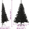 vidaXL - Kunstkerstboom - met - standaard - half - 180 - cm - PVC - zwart