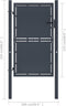 vidaXL - Poort - 100x175 - cm - staal - antraciet