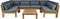 Tuin loungeset Aruba 7-delig + hoek (incl. kussens) - Donkergrijs - Teak