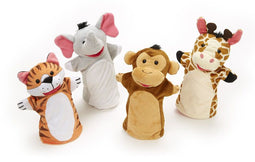 Melissa & Doug Dierentuinvriendjes handpoppen (4 stuks) - Olifant, giraf, tijger en aap