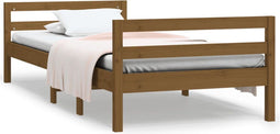vidaXL - Bedframe - 75x190 - cm - massief - grenenhout - honingbruin
