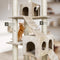 tectake® XXL Luxe Kattenkrabpaal - 186 cm - 2 kattenhuisjes 4 speelmuizen - Beige