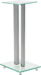 vidaXL - Speakerstandaarden - zuil-ontwerp - gehard - glas - zilver - 2 - st