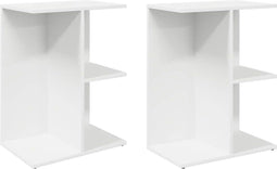 vidaXL - Nachtkastjes - 2 - st - 46,5x29x61 - cm - bewerkt - hout - wit