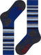 FALKE SK2 Stripes - Skisokken kinderen - Warm dik wol - Blauw (maat 35-38)