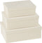J-Line doos Rechthoekig - fluweel/papier - wit - 3 stuks