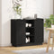 vidaXL - Dressoir - met - LED - Zwart - Eiken - 90x32x75 - cm - Gelaagd - Hout