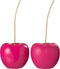 J-Line decoratie Kers - polyresin - blinkend/mat roze - large - 2 stuks