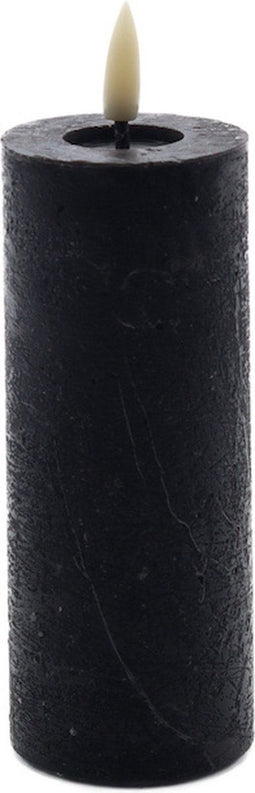 Zwarte led kaars rustic 12,5x5cm