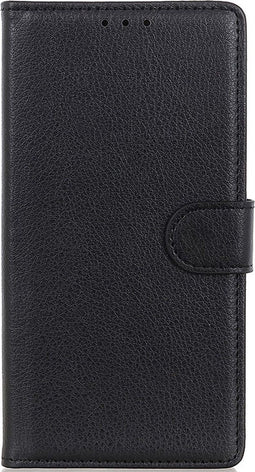 Hoesje Met Pasjeshouder Geschikt voor Oppo A92 / A72 / A52 - Basic Litchi Bookcase - Zwart