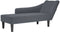 vidaXL - Chaise - longue - met - rechterarmleuning - fluweel - donkergrijs