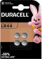 Duracell LR44 - Alkaline-knoopcelbatterijen - Tot 50% meer vermogen - (4 stuks)