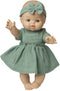 Poppenjurk Groen met Ruches, 35-45 cm