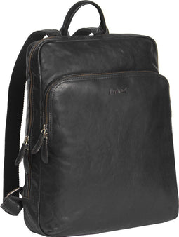Justified Bags® Everest Leren laptop Rugtas Zwart