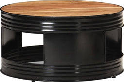 vidaXL - Salontafel - 68x68x36 - cm - massief - acaciahout - zwart
