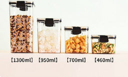 Voedsel Bewaardozen Set - Opbergdoosjes - 4 stuks Set - Luchtdicht - Voorraadbussen - Bewaardozen Voedsel - Keukenaccessoires - Opbergen - Voedsel