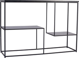 PTMD Lise Bijzettafel - 111 x 32 x 76 cm - Marmer/Metaal - Zwart - Side Table
