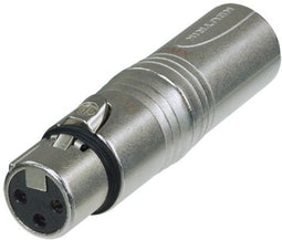 Neutrik NA3F5M - Connector XLR 3-pin vrouwelijk naar 5-pin mannelijk - Grijs Zilver