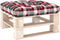 vidaXL - Palletkussen - 80x80x12 - cm - stof - ruitpatroon - rood