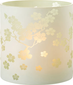 J-Line windlicht Bloemen - glas - groen - extra large