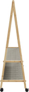 vidaXL - Kledingrek - met - schappen - en - wielen - 132x45,5x155,5 - cm - bamboe