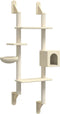 vidaXL - Kattenmeubel - wandgemonteerd - met - krabpaal - 180 - cm - crèmekleurig