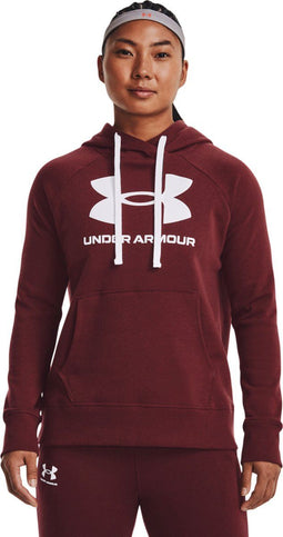 Under Armour Rival Fleece Logo Hoodie - Dames Trui - Maat XL - Rood