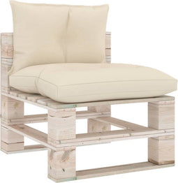 vidaXL - Palletkussens - 2 - st - stof - crèmekleurig