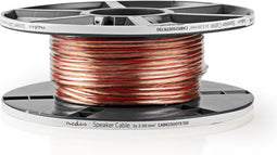 HQ-Power Luidsprekerkabel, OFC, 2 x 2.50 mm², 15 m, transparant, perfect voor geluidsoverdracht