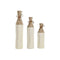Set van 3 Vazen Home ESPRIT Wit Gouden Metaal 14 x 14 x 67 cm (3 Onderdelen)