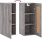 vidaXL - Wandkast - 34,5x34x90 - cm - bewerkt - hout - grijs - sonoma - eikenkleurig
