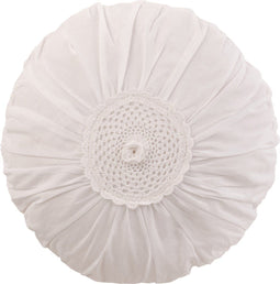 J-Line kussen Rond Kant - katoen - wit