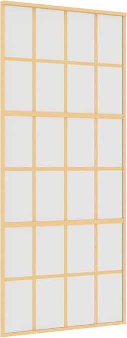 vidaXL - Schuifdeur - 90x205 - cm - mat - ESG-glas - en - aluminium - goudkleurig