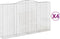 vidaXL - Schanskorven - 4 - st - gewelfd - 400x50x220/240 - cm - ijzer