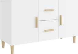 vidaXL - Dressoir - 100x36x60 - cm - bewerkt - hout - hoogglans - wit
