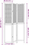 vidaXL - Kamerscherm - met - 3 - panelen - massief - paulowniahout - wit