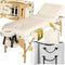 tectake® Massagetafel - Behandeltafel - 10cm Matras - 3 Zones - Opvouwbaar - Hoogte Verstelbaar - Beige