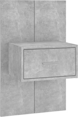 vidaXL - Nachtkastje - wandgemonteerd - betongrijs