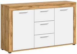 Furnilux Jam - Dressoir - Melamine met praktische indeling - Wit eiken 35x125x80cm
