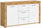 Furnilux Jam - Dressoir - Melamine met praktische indeling - Wit eiken 35x125x80cm