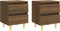 vidaXL - Nachtkastjes - 2 - st - met - houten - poten - 40x35x50 - cm - bruineikenkleur