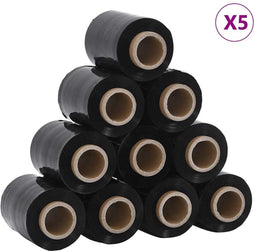 vidaXL - Stretchfolies - 50 - stuks - zwart - 23 - µm - 10 - cm - x - 150 - m