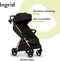 Lionelo Ingrid - Buggy - Auto-Folding Systeem - 360° EVA Wielen - XXL Luifel UPF50+ - Verstelbare Rugleuning en Voetsteun - Zwart