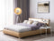 PARIS - Tweepersoonsbed LED - Goud - 140 x 200 cm - Leer