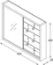 Vitrinekast - staande hangende wandvitrine - glasplanken 50 cm breed x 4.5 cm diep - schuifdeuren