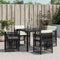 Tuinstoelen 4 st met kussens poly rattan zwart