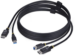 StarTech.com 1,8m DisplayPort en USB KVM Kabel, 5Gbps, 4K 60Hz, HDR10, DP 1.2 en USB Combo Kabel voor KVM Switches