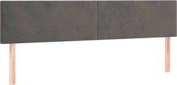 vidaXL Hoofdborden - 90x5x78/88 cm - fluweel - donkergrijs (2 stuks)