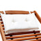 Ligbed Acaciahout 152x70x74 cm - Inklapbare Tuinligstoel - Ergonomisch met Hoofdkussen - Crème